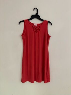 Ivy Lane Coral Pink Cutout Neck Shift Dress SP
